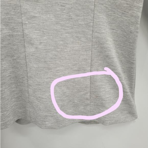 Company Ellen Tracy Gray Contrasting Navy Trim Resort‎ Wear 1 Button Knit Blazer - Picture 14 of 15